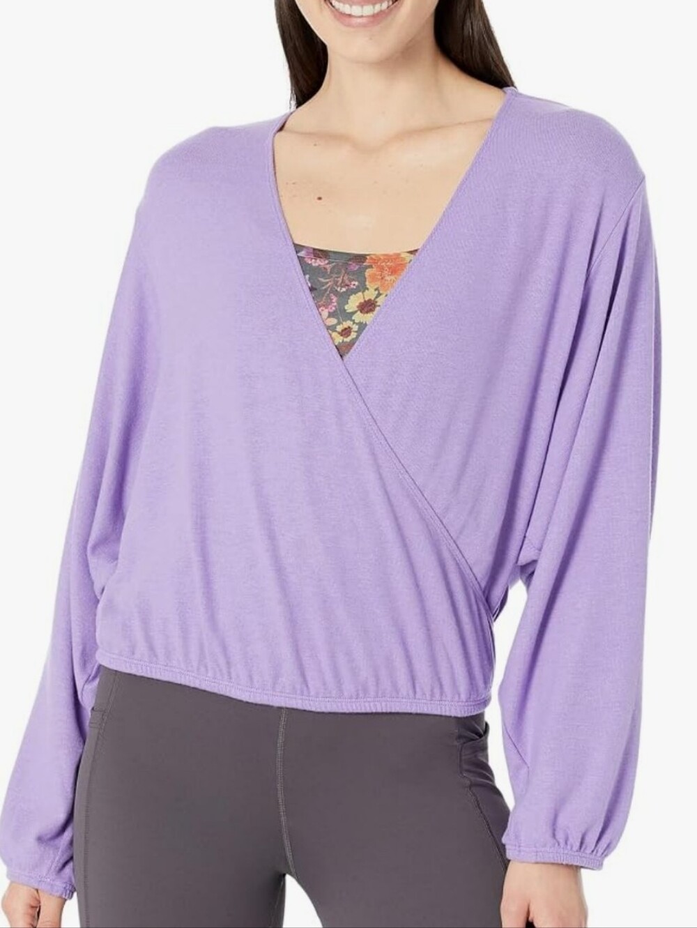 NWT Beyond Yoga Purple Wrapped Up Pullover Long Sleeve Shirt
